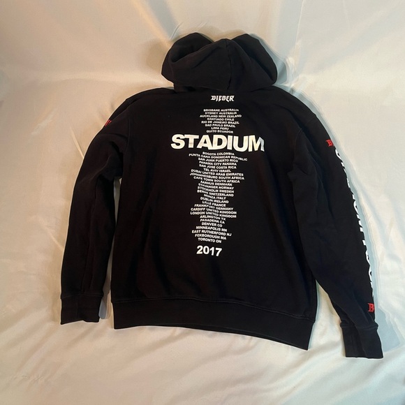 Justin Bieber stadium tour 2017 pullover black hoodie sweatshirt size small - Picture 6 of 14